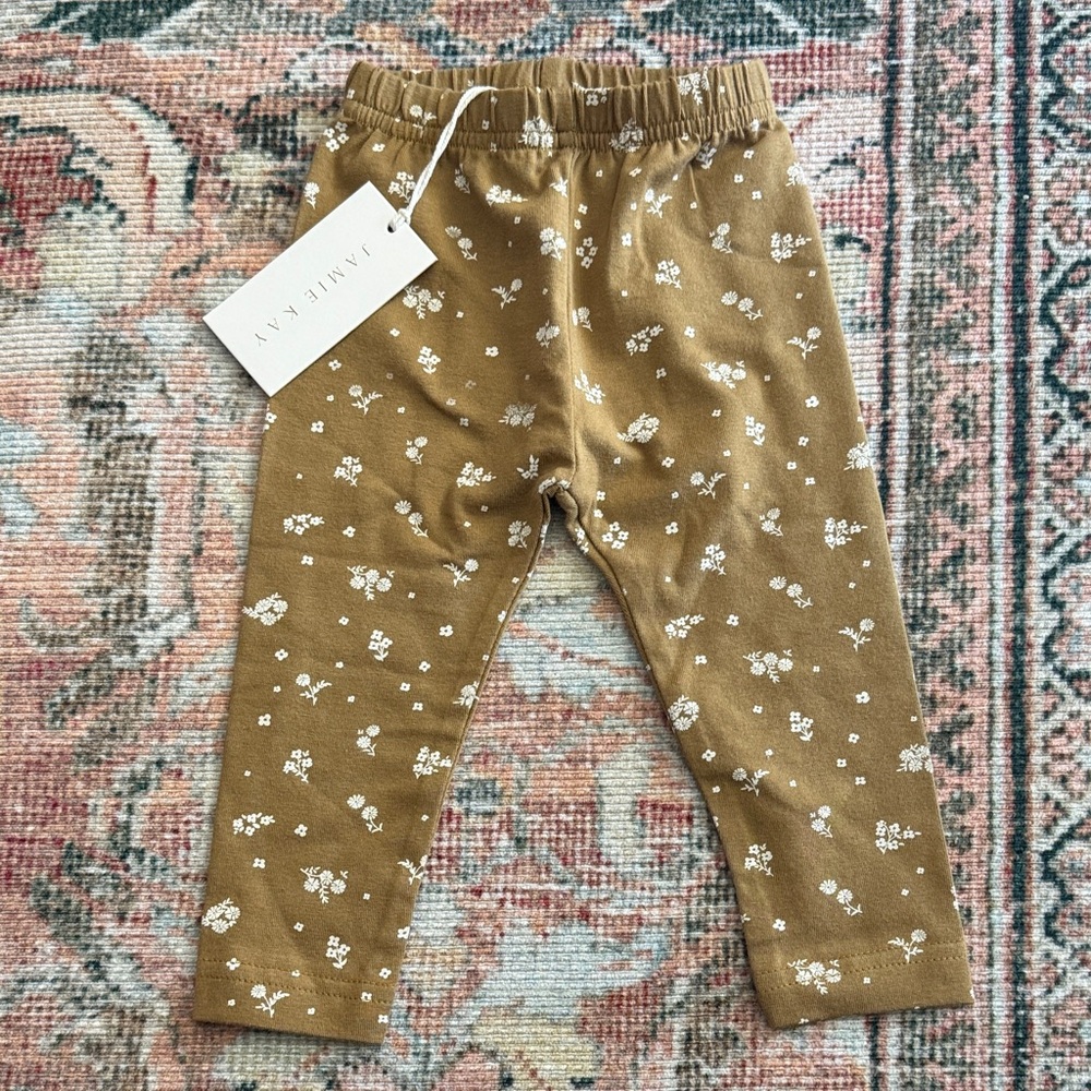 NWT! Jamie Kay Bronze Floral Kids Leggings